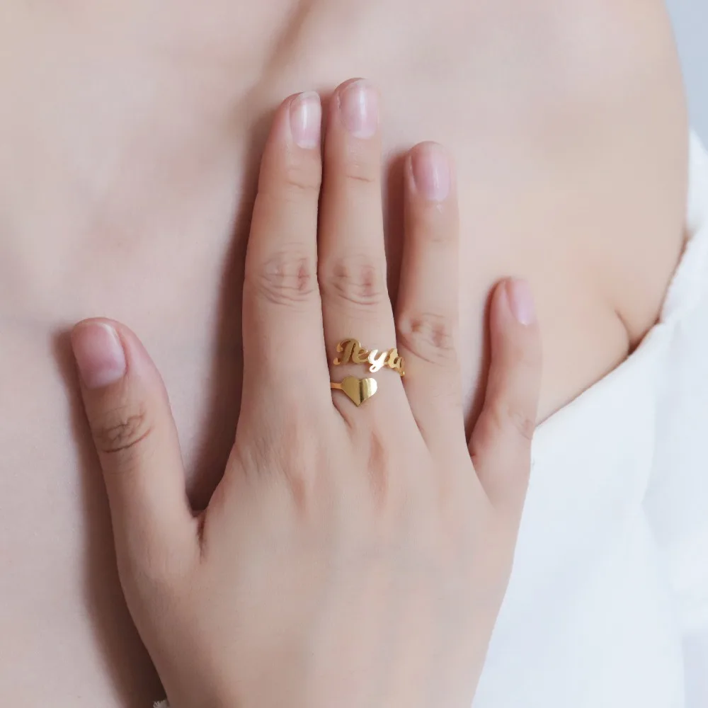 Персонализированные именные кольца регулируемые цифры даты сердце Sprial кольцо для женщин Высокое качество нержавеющая сталь мужские ювелирные изделия не выцветают