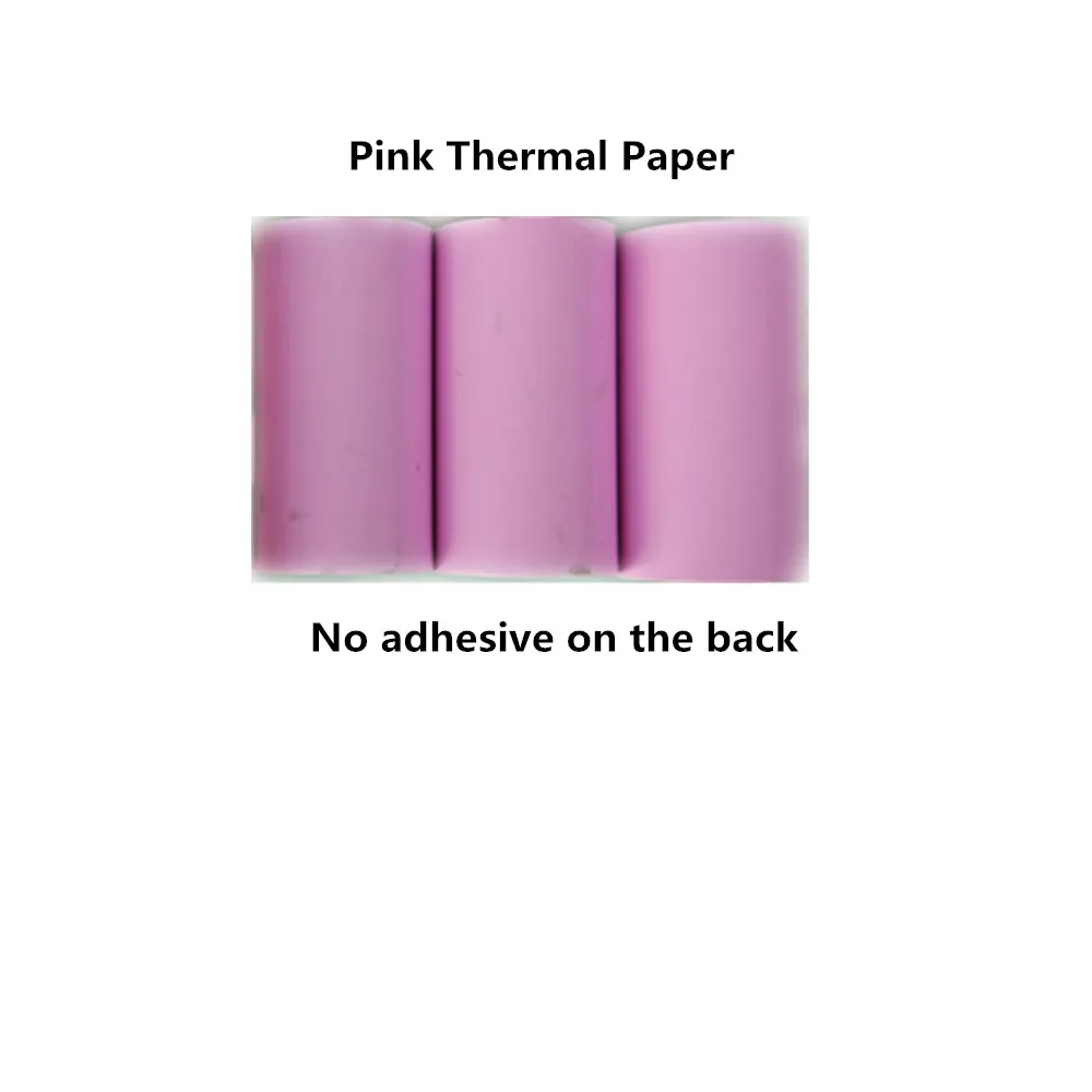 Pink Thermal Paper Поставки Термочувствительная супер прозрачная пленка печать офис без бисфенол фотобумага полупрозрачная мини самоклеющаяся школьная - Цвет: Pink Thermal Paper