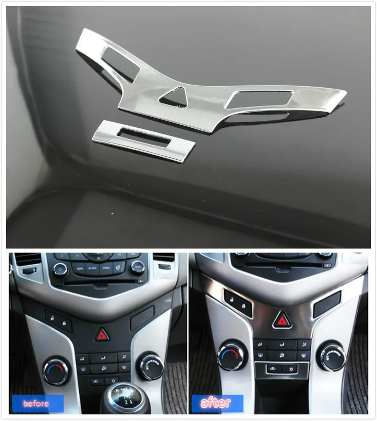 

FUNDUOO для chevrolet cruze 2009-2014, синий/серебристый ABS, внутренняя часть автомобиля, передняя центральная консоль, декоративная отделка, Стайлинг