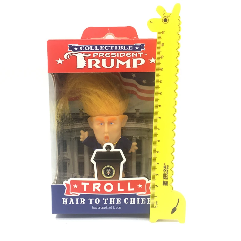 Имитация Дональда Трампа костюм Фигурка Тролля 6 см забавные длинные волосы президент фигурка Настольный автомобиль декоративная отделка изделия в цветной коробке