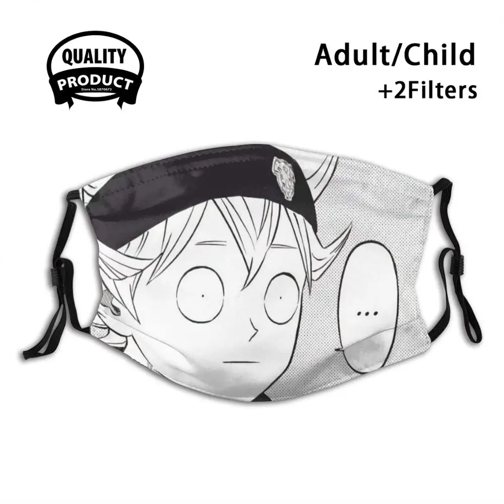 Asta ... Anti Dust Face Mask Washable Filter ReusableAsta Magic Knight Black Bull Clover Kingdom | Аксессуары для одежды