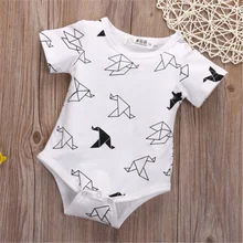 2019 New Hot Sale Latest Newborn Baby Girls Boy Origamibirds Rompers Jumpsuit 1PCS Costume Outfits