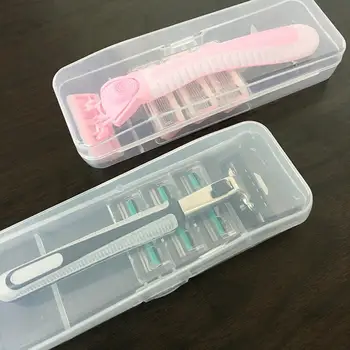 

Portable Travel ABS Cover Manual Razor Protective Transparent Box Holder Cover Men Shaving Case For Travel