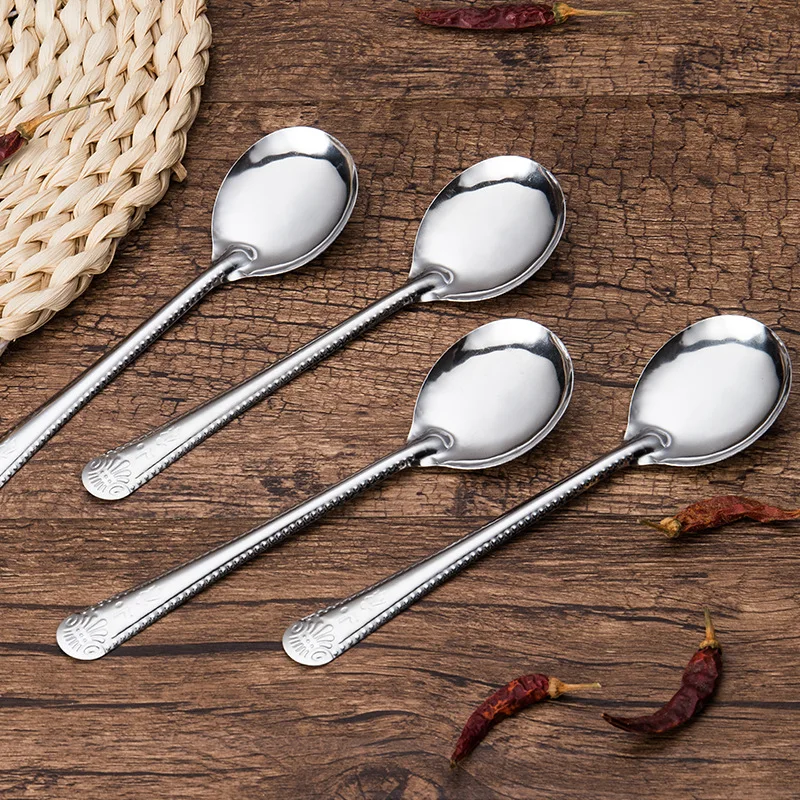

New Creative Stainless Steel Kitchen Cutlery Office Coffee Stir Spoon Ice Cream Spoon