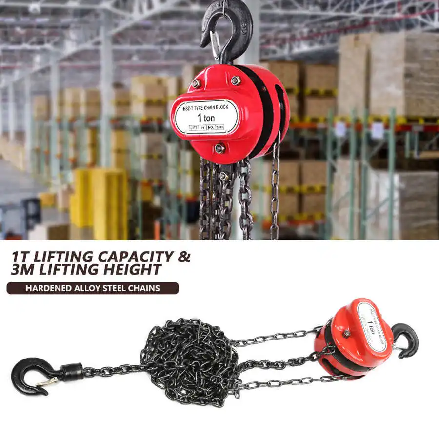 

1Ton Chain Block Chain Hoist Hand Tools Lifting Chain with Hook 3m Length Chain Pulley Lifting Tools Domestic Delivery