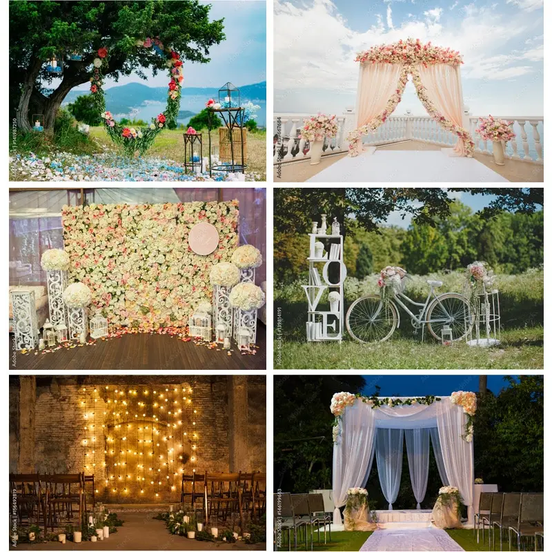 Vinyl Custommade Wedding Photography Backdrops Flower Wall Forest Danquet Theme Photo Background Studio Props 21126 HL-03 | Электроника
