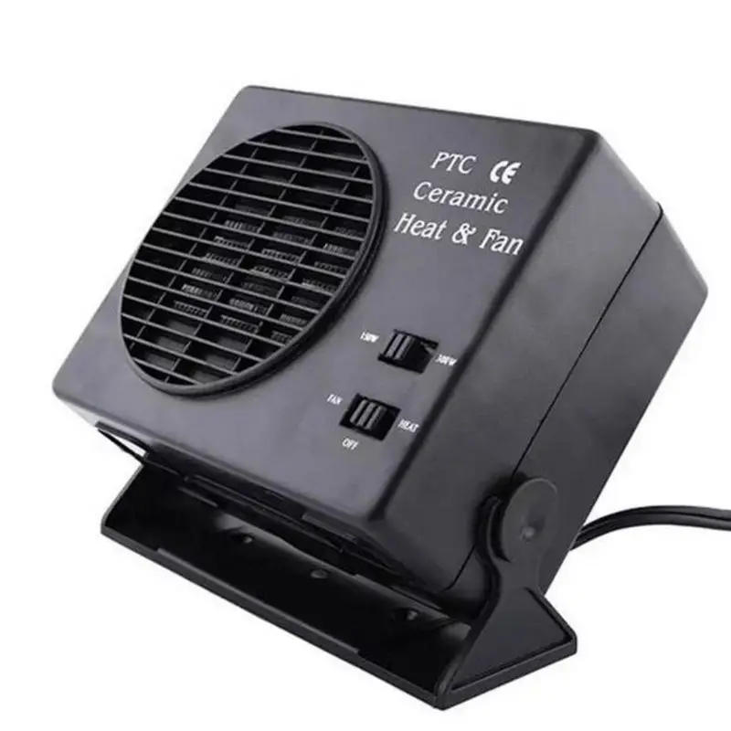 12V Car Portable 2 in 1 Electric Fan and Heater 300W Defroster Demister Quick Heating Speed Portable Electric Dryer Windshield D