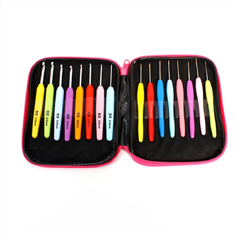 Multicolor Aluminum Hand Sewing Knitting Needles Crochet Hook Set