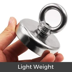 Dia 25-48mm Neodymium Magnet Powerful Fishing Magnets Strong Screw Hole Eyebolt For Retrieving in River Rare Earth NdFeB Magnets
