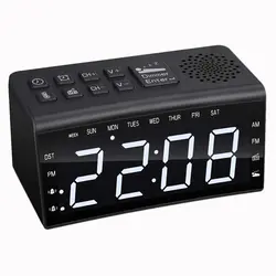 FFYY-радио Будильник, Fm Am радио с 2 будильником и большим экраном регулируемый светильник, номер ночного видения, часы, термометр Eur