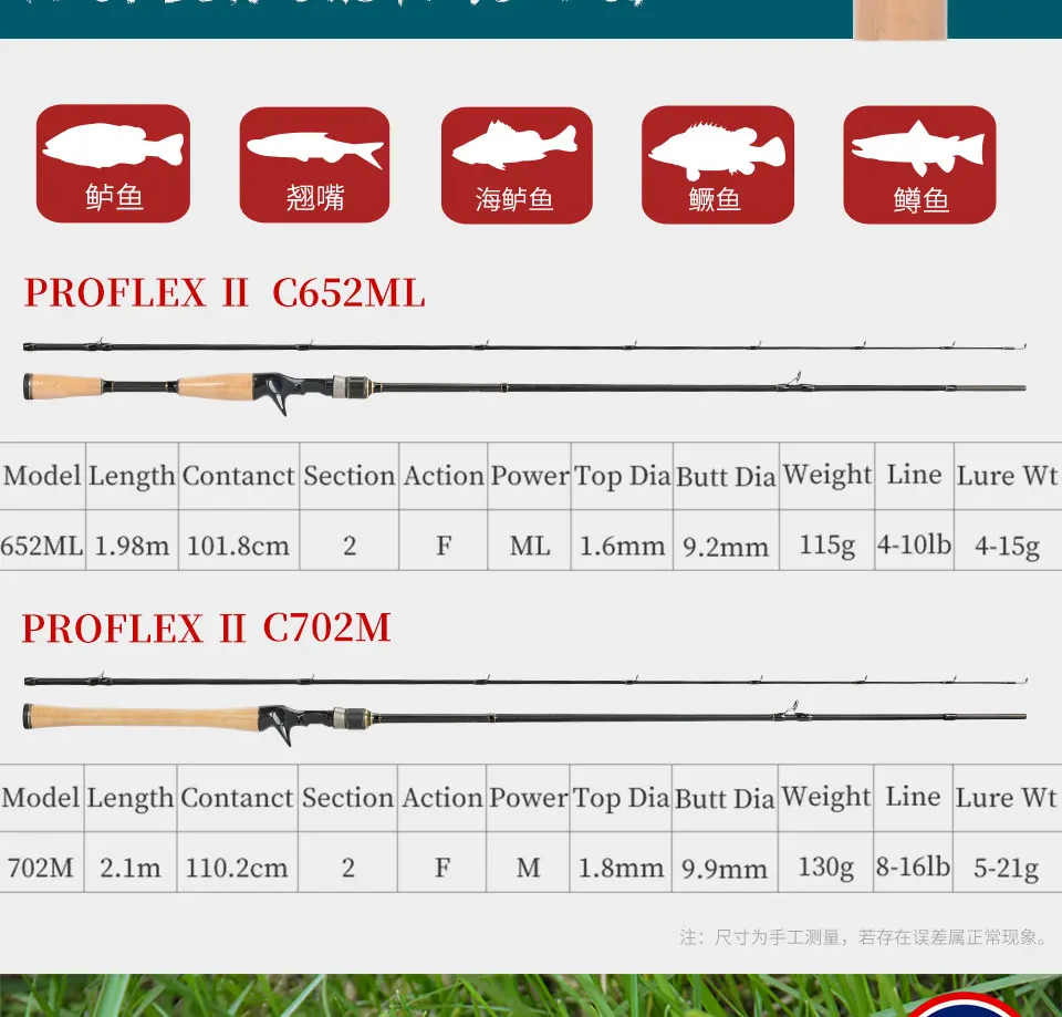 TSURINOYA PROFLEX II 1,89 m 1,95 m 2,13 m Литье Удочки 2 сек. Углеродное волокно приманка стержень Вара де Pesca Морская Рыбалка снасти