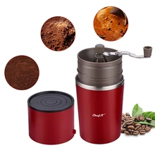 Портативная ручная кофемолка в чашке, ручная кофейная мельница с функцией термобутылка, интеллектуальная зернодробилка для специй