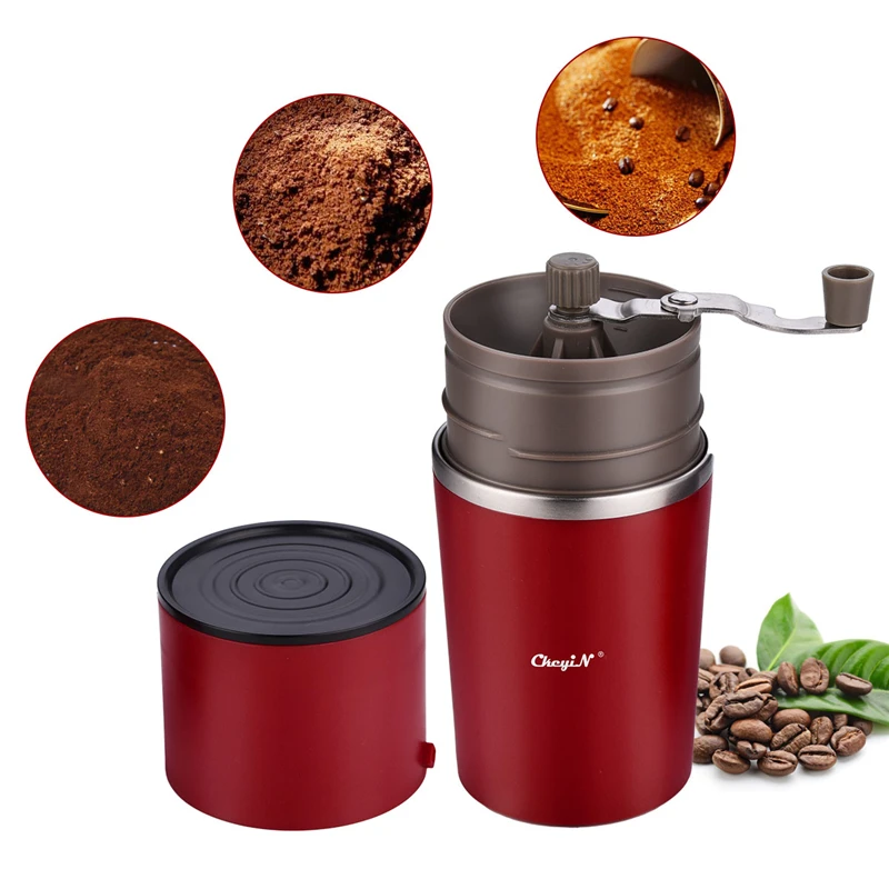 

Portable Manual Coffee Grinder in Cup Design Hand Coffee Mill with Insulation Bottle Function Intelligent Spices Cereals Crusher