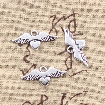 

30pcs Charms Heart Wings 10x23mm Antique Silver Color Pendants DIY Necklace Crafts Making Findings Handmade Tibetan Jewelry