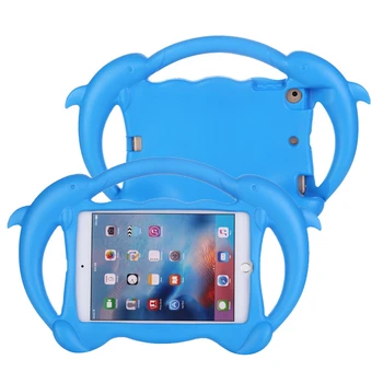 

Kids EVA Foam Shockproof Case For iPad mini 1 2 3 4 5 7.9 inch Cute Cartoon 3D Dolphin Bracket Handle Children Back Cove+Gifts