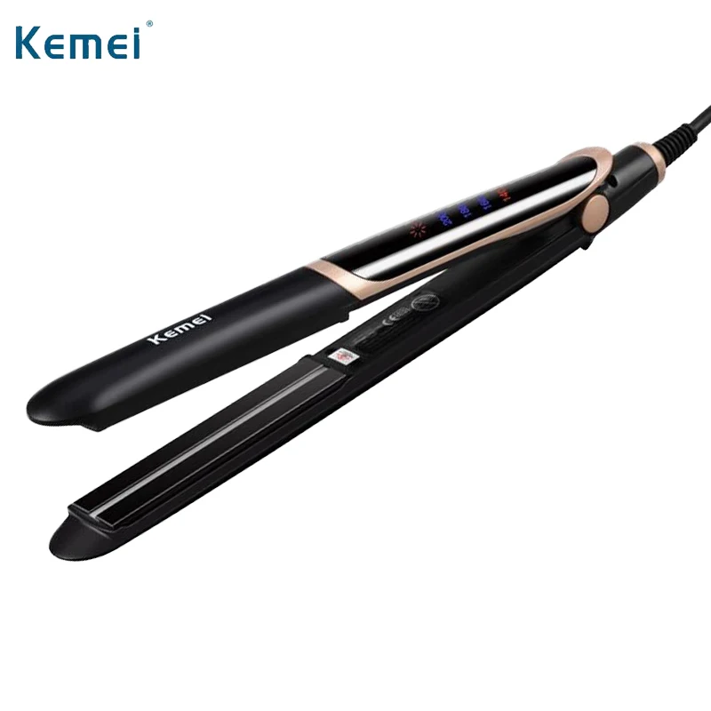 

Kemei Digital Straightening Irons 220-240V Flat Iron Hair Curling Irons Hair Straightener Fast Heat Curler KM-2219