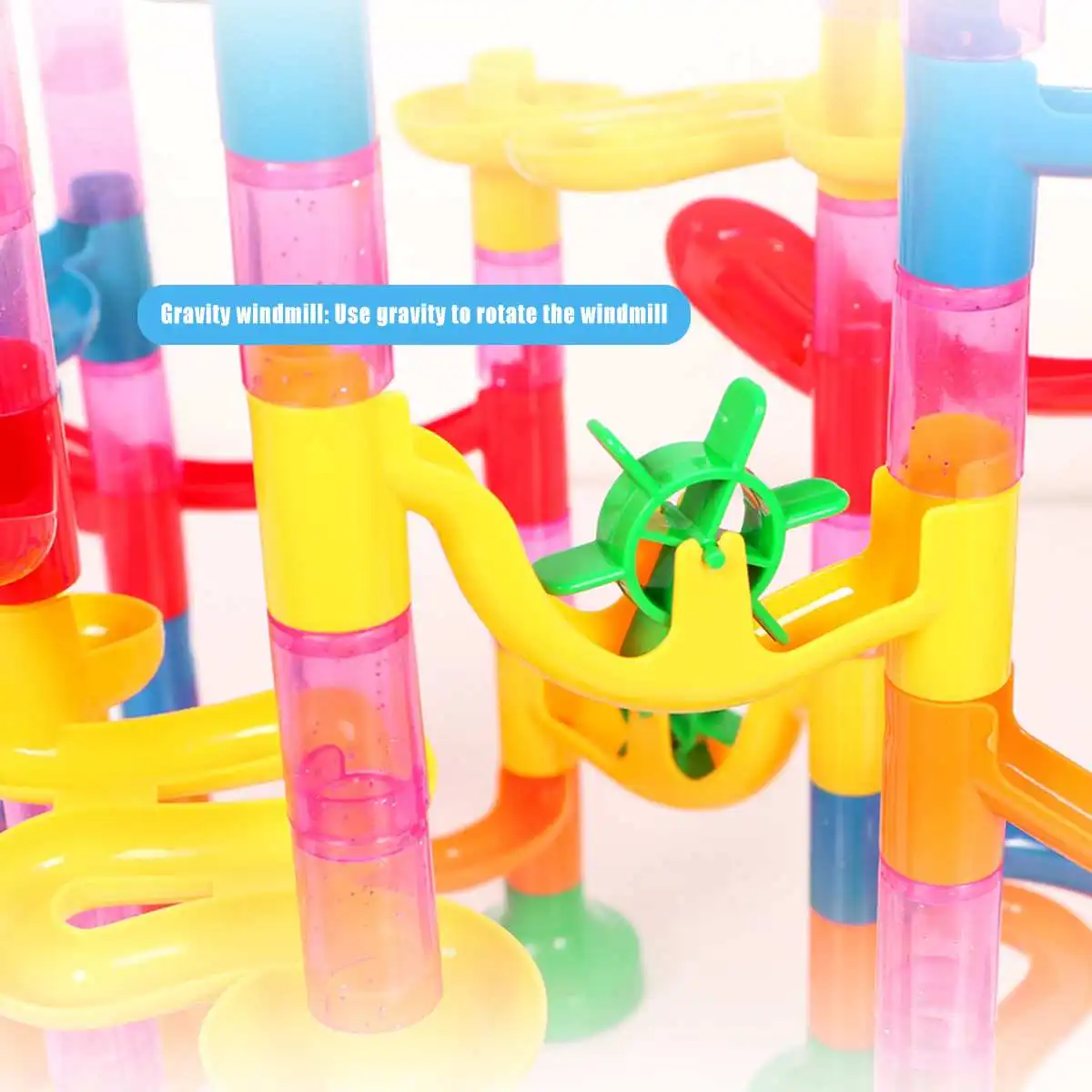 Construção de Mármore Bola de Brinquedos de Presente de Natal Faça Você Mesmo Corrida Trilha Building Blocks Crianças Labirinto Rolo 109 Pçs - Set Mod. 338389 7 109 pçs set DIY Construção de Mármore