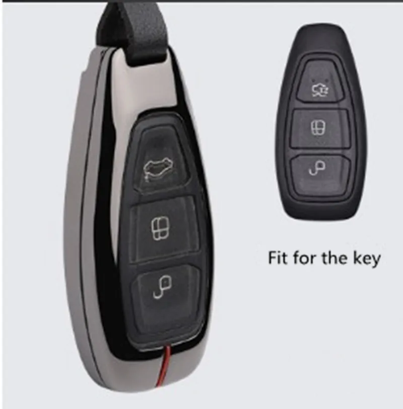Брелок из сплава с 3 кнопками кожаный чехол для ключей для Ford Focus 3 MK3 MK4 C-Max Mondeo Kuga Fiesta