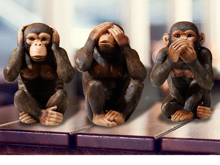 Resin Figurines Retro Monkey Ornaments Zen Animal Statuette