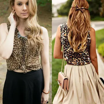 

Fashion Women Basic Leopard Print Tank Top Ladies Sleeveless Slim Vest Tops Mujer Summer Casual Sexy Tanks New Arrival