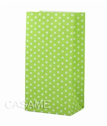 dot lime green 10 шт крафт-бумажные пакеты для свадебной вечеринки, подарочная упаковка для конфет - Цвет: dot lime green
