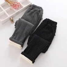 Леггинсы в полоску с одной пуговицей 18 зимние стильные супер мягкие повседневные брюки в Вертикальную Полоску Новые товары детская одежда 70911