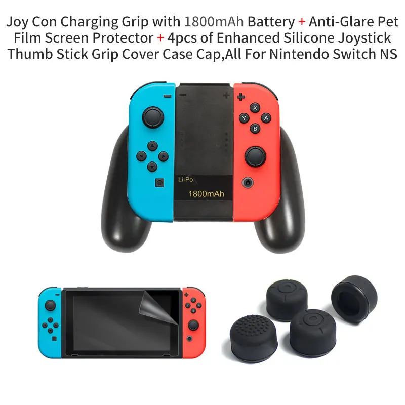 Зеленый Joy-Con зарядное устройство с 1800 мА/ч, Батарея, 2-в-1 из биметаллического для nintendo Switch Joy-Con Joycon Зарядное устройство - Цвет: Зеленый