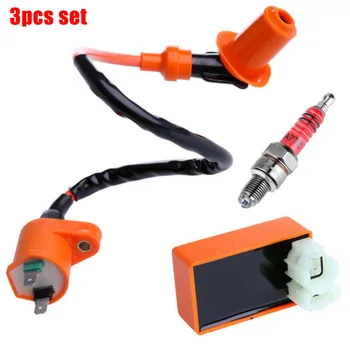 

Racing AC CDI Box 6 Pin+Ignition Coil +Spark Plug For GY6 50-150cc Moped Scooter