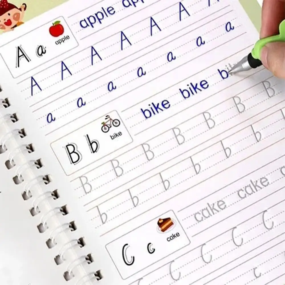 Juego de escritura con caligrafía, tablero de escritura, libro de rastreo para chico, escritura de letras caligráficas