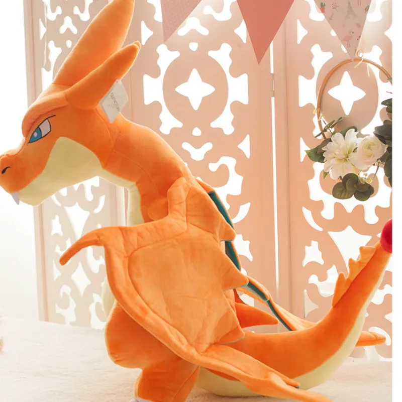 TAKARA TOMY Pokemon 70cm Original Super Cool Charizard Plush Toy Anime Dinosaur Doll Gift of Dreams for Boy Hobby Collectible