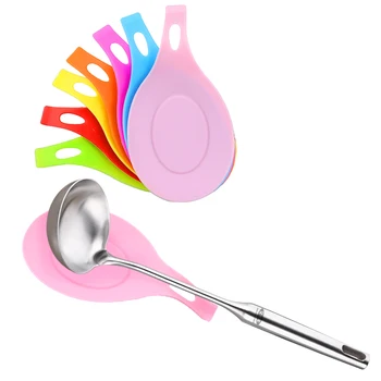 

1Pcs Silicone Insulation Spoon Rest Heat Resistant Drink Glass Coaster Tray Spoon Pad Eat Mat Pot Holder Kitchen Accessories