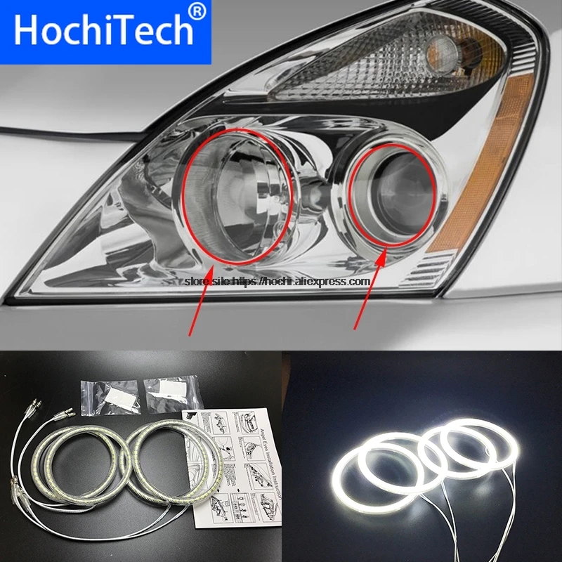 HochiTech для Kia Carnival Sedona 2006-10 ультра яркий SMD белый светодиодный ангельские глазки 2600LM