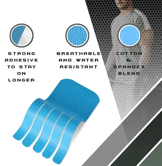 10 PCS Pre-Cut Kinesiology Tape Athletic Tape Easy to use Reduce Pain and Inflammation Re-Train Shoulder, Knee, Back Leg Muscle 5