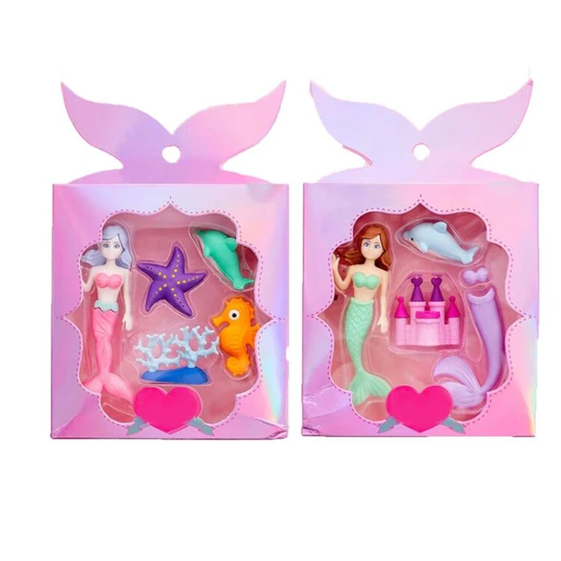 Ocean Mermaid Princess Erasers School Student Gift Cute Eraser For Girls Kawaii Promotion Rubber Eraser Stationery