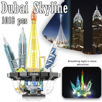 

Technic Dubai Skyline Building Blocks Constructor City Architecture Set LED with Light Collection Blocks Toys for Children Gifts