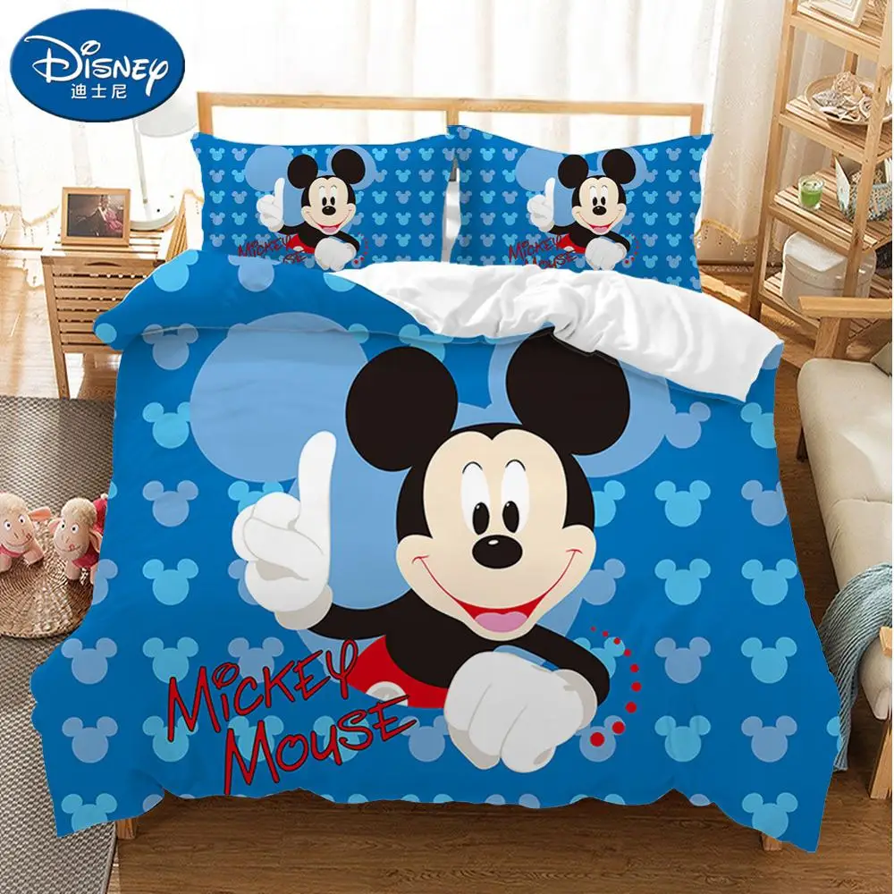 

Disney Mickey Mouse Kids Bed Bedding Sets Cartoon Girls Duvet Cover Bedclothes Pillowcase Children Soft Bed Linen Set Gift