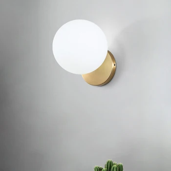 

Sale Led Wall Moon Lamp Iron Modern Decorative Stairs Led Light Home Bedside Round Glass Wall Lights Wood Applique Murale E27