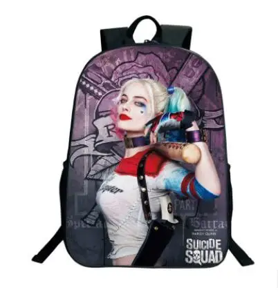 photo color Suicide Squad Harley Quinn Backpack For Teenagers Boys Girls School Bags Sans Student Travel Bag Shoulder Backpacks - Цвет: photo color