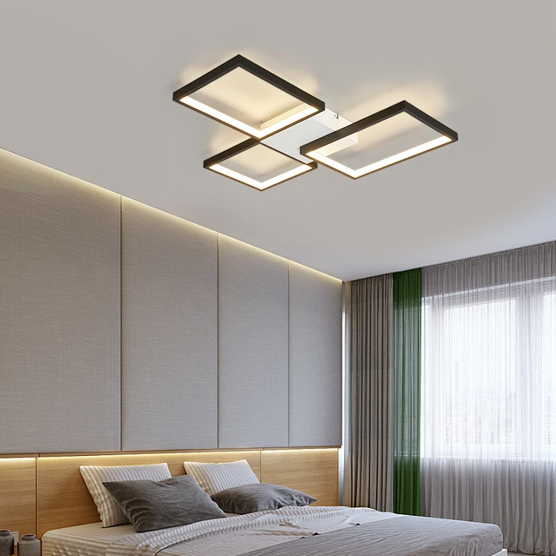 Nordic Modern Led Ceiling Lights for living room bedroom lustre led home decor Dimmable Ceiling light Black/Gold Lamp