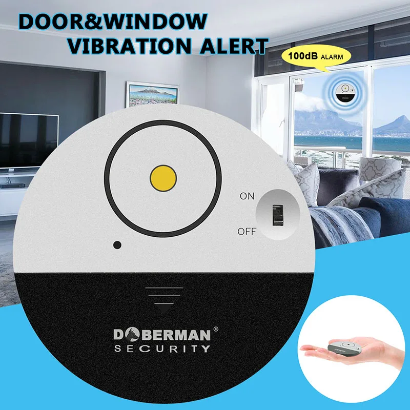 

1/3/6PCS Door Alarm Vibration Sensor Loud 100dB Window Wireless Alert Device for Home Office LHB99