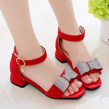 

Girls Princess Sandals 2020 Summer Sandals Kids For Party Children's Shoes Diamond Soft Bottom Korean Roman Size 27-38 D294