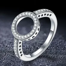 CodeMonkey горячая Распродажа 925 пробы серебряные кольца прозрачный Круглый фианит круглые счастливые кольца для женщин ювелирные изделия дропшиппинг R041