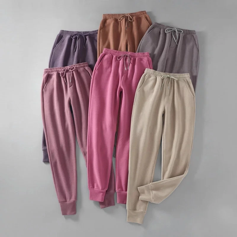 

Women Winter Warm Pants Suede sweatpants thickening woolen Casual Comfy Stretchable Leisure Haroun pants Trousers 6 color