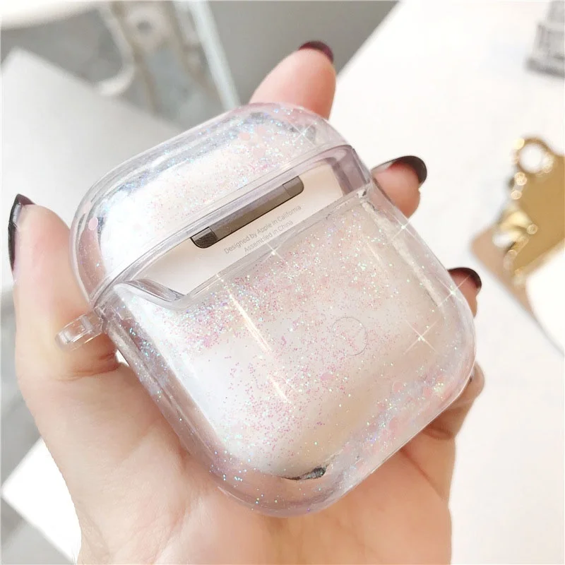 Quicksand Liquid Cover Fundas For Airpods 2 1 Protection Protetcive Case Transparent Glitter Capinha For Air Pod 1 2 Shell Coque