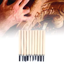 10 шт. режущий инструмент высечки лезвие скульптура чип инструмент для обработки дерева работы резчик резка чип долото ремесло нож гончарное долото