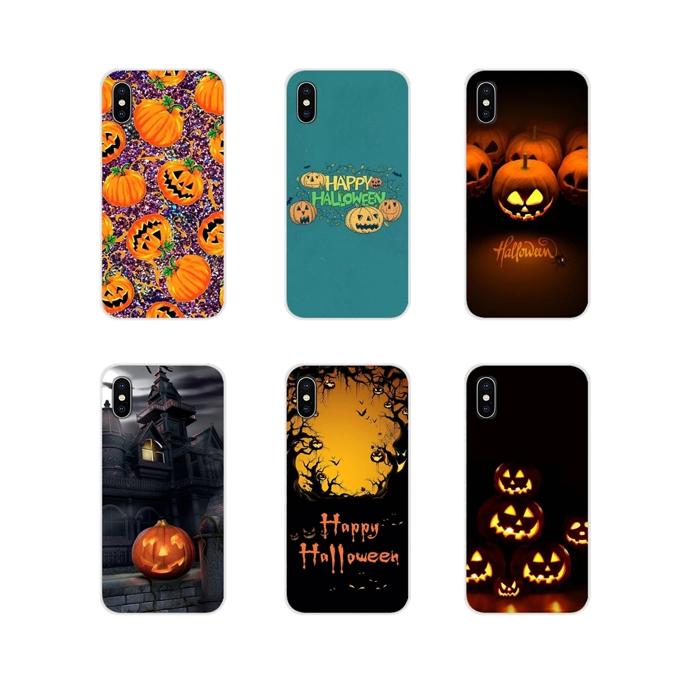 Для samsung Galaxy S3 S4 S5 мини S6 S7 край S8 S9 S10 Lite рlus Note 4 5 8 9 Цвет: ярко-Happy Halloween Ткань тыквы