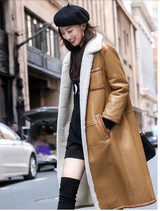 Autumn Winter Coat Women Clothes Natural Real Fur Coat Female Genuine Leather Jacket Korean Sheepskin Double-faced ZT4277