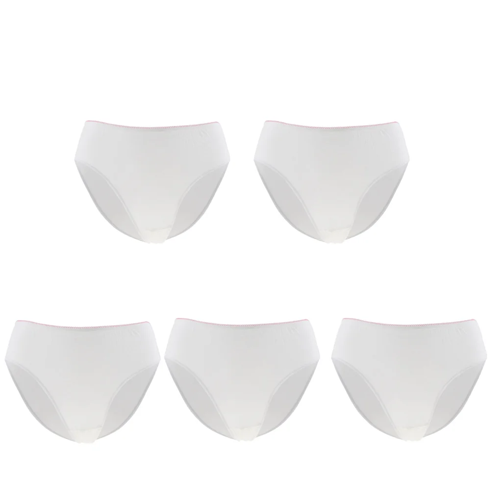 5 Pieces / Pack Lady Women Disposable Cotton Large Underwear Travel Panties Briefs for SPA Beauty Salon Hotel Trip Outdoor