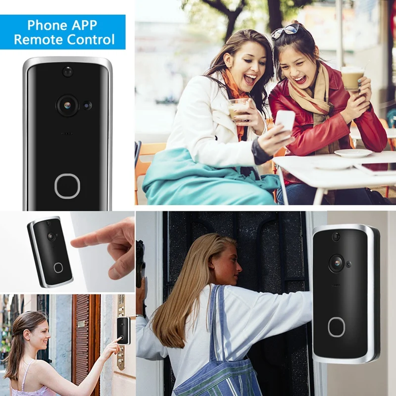 Wifi Security Doorbell Smart Hd 720P Visual Intercom Recording Video Door Phone Remote Home Monitoring Night-Vision With Receive