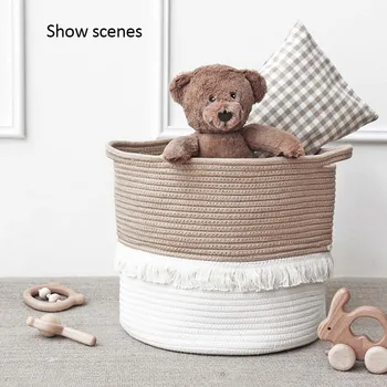 

Jute Cotton Woven Storage Basket Storage Box Household Goods Toy Storage Bag Storage Bag Storage Basket Household Items